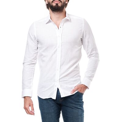 RON-BLANC plain cotton and linen shirt - 6-piece pack (M-3XL assorted sizes)