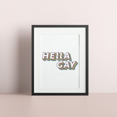 Arte dell'orgoglio LGBT - Hella Gay - Stampa da parete