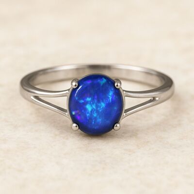Black Opal Summer Storm | 14k White Gold