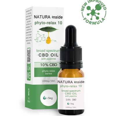 OLIO DI CBD 10% CBD CON PIPERINA SERIE PHYTO-RELAX, 10 ml