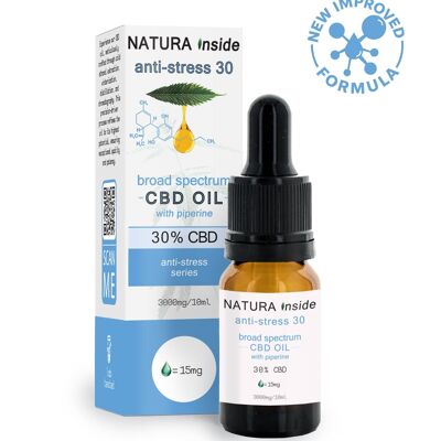 OLIO DI CBD 30% CBD CON PIPERINA SERIE ANTI-STRESS, 10 ml