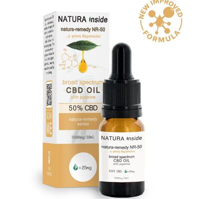 OLIO DI CBD 50% CBD CON PIPERINA SERIE NATURA-REMEDY, 10 ml