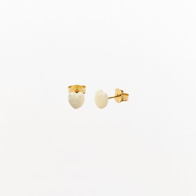 Orecchini a bottone con perle a cuore