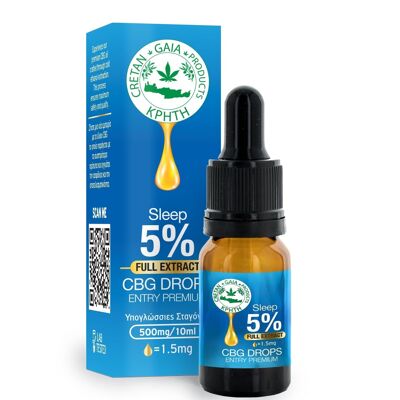 CRETAN GAIA Olio CBG 5% Estratto Completo per il Sonno, 10 ml