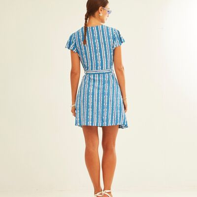 Robe marine à décolleté croisé