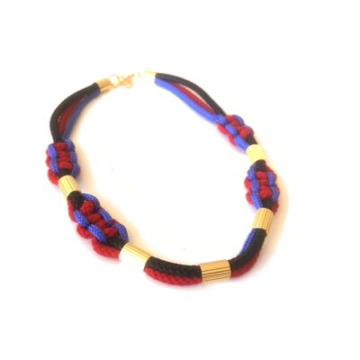 Rote und lila M-Halskette