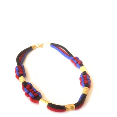 Rote und lila M-Halskette