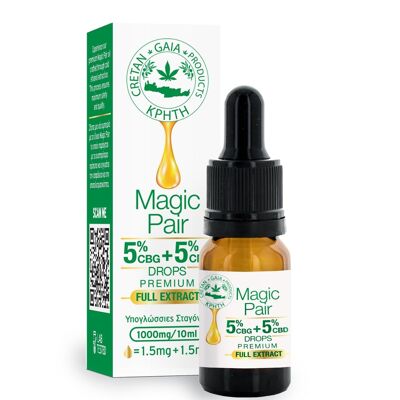 CRETAN GAIA Full Extract Magic Pair Oil 5% CBD & 5% CBG, 10ml