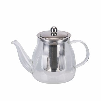 Tetera de 650 ml con infusor de vidrio de borosilicato con pico vertedor