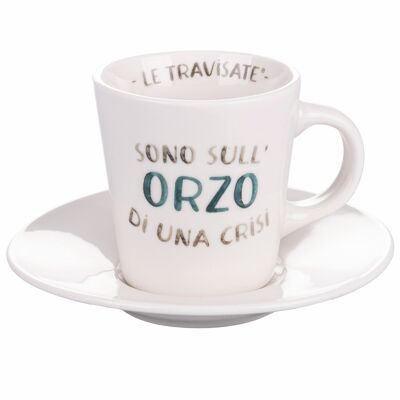 90 ml coffee cup with saucer in new bone China porcelain, Le Travisate ORZO