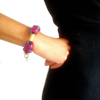 Bracelet M rouge et lilas 2