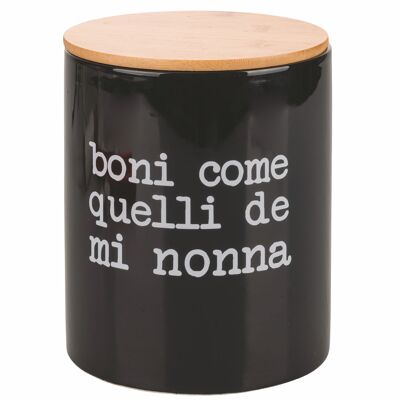 Biscottiera 2 L in ceramica, coperchio in bambù, S.P.Q.eRe BONI COME...