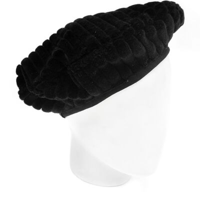 béret en velours noir