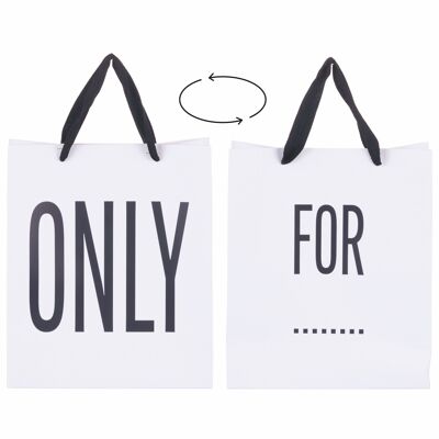 Bolsa de regalo de papel con asas de tela 22x10x26 cm, Bigismore SOLO/PARA