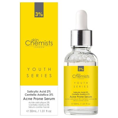 Siero incline all'acne Acido salicilico 2%, Centella Asistica 3% 30ml