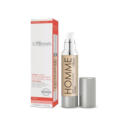 Hidratante ligero con color FPS 30 para hombre, 50 ml