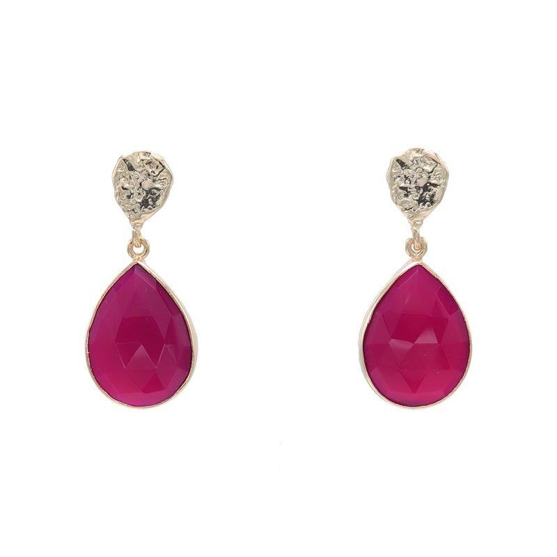 Orecchini pendenti lucidi lampone