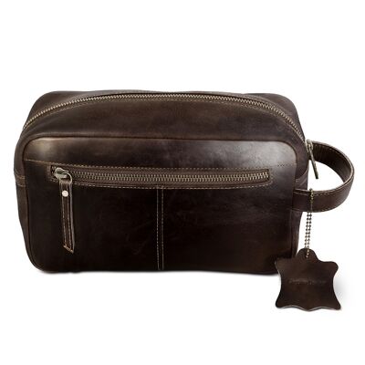 Stanley Leather Wash Bag CHNUT