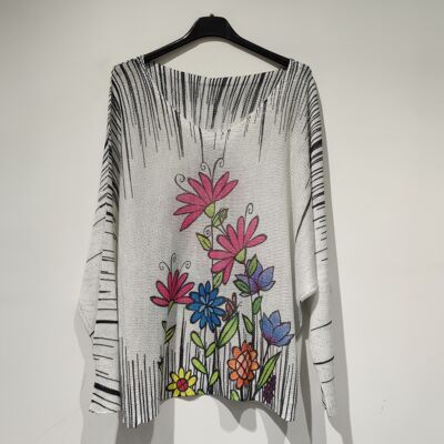 PESS PRINT PE25 shiny fuchsia flowers