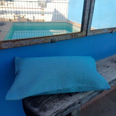 Bohemian Peacock Blue Beach Cushion