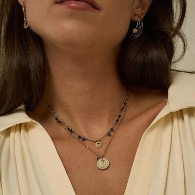 Collar Donatien - Ojo y Piedras Naturales