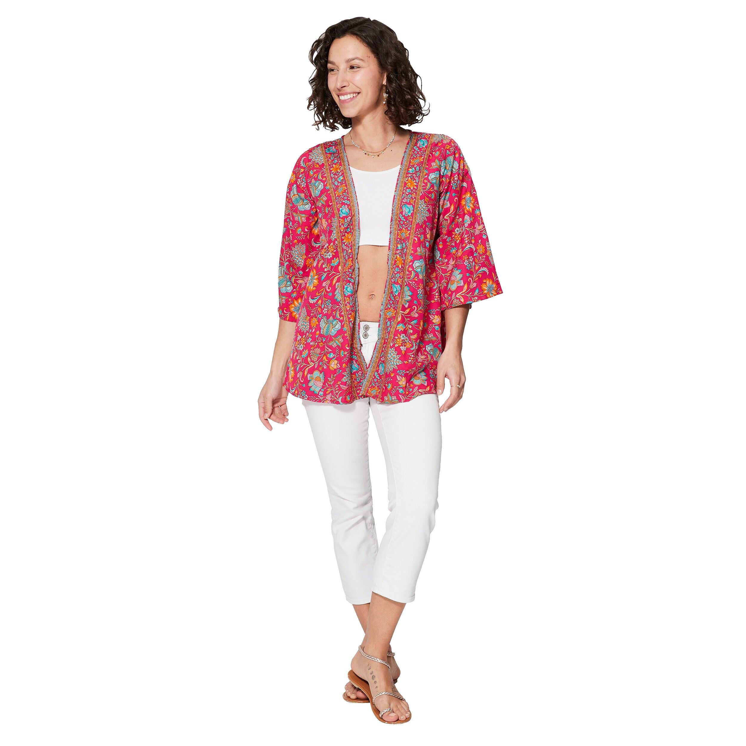 KURZER SOMMERKIMONO 3/4 ÄRMEL KIMIP4000B