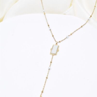 Collier nacre en acier inoxydable - BJ210249