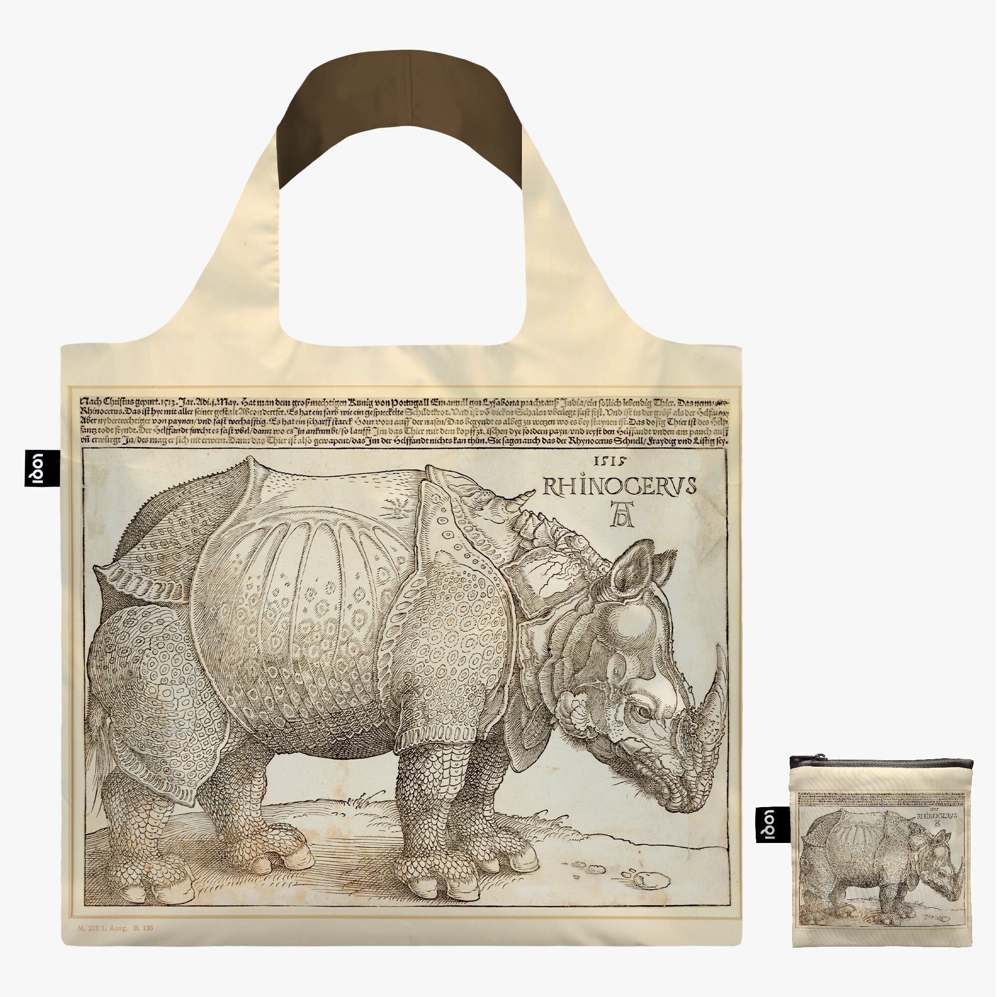 Borsa riciclata Albrecht Dürer Rhinocerus