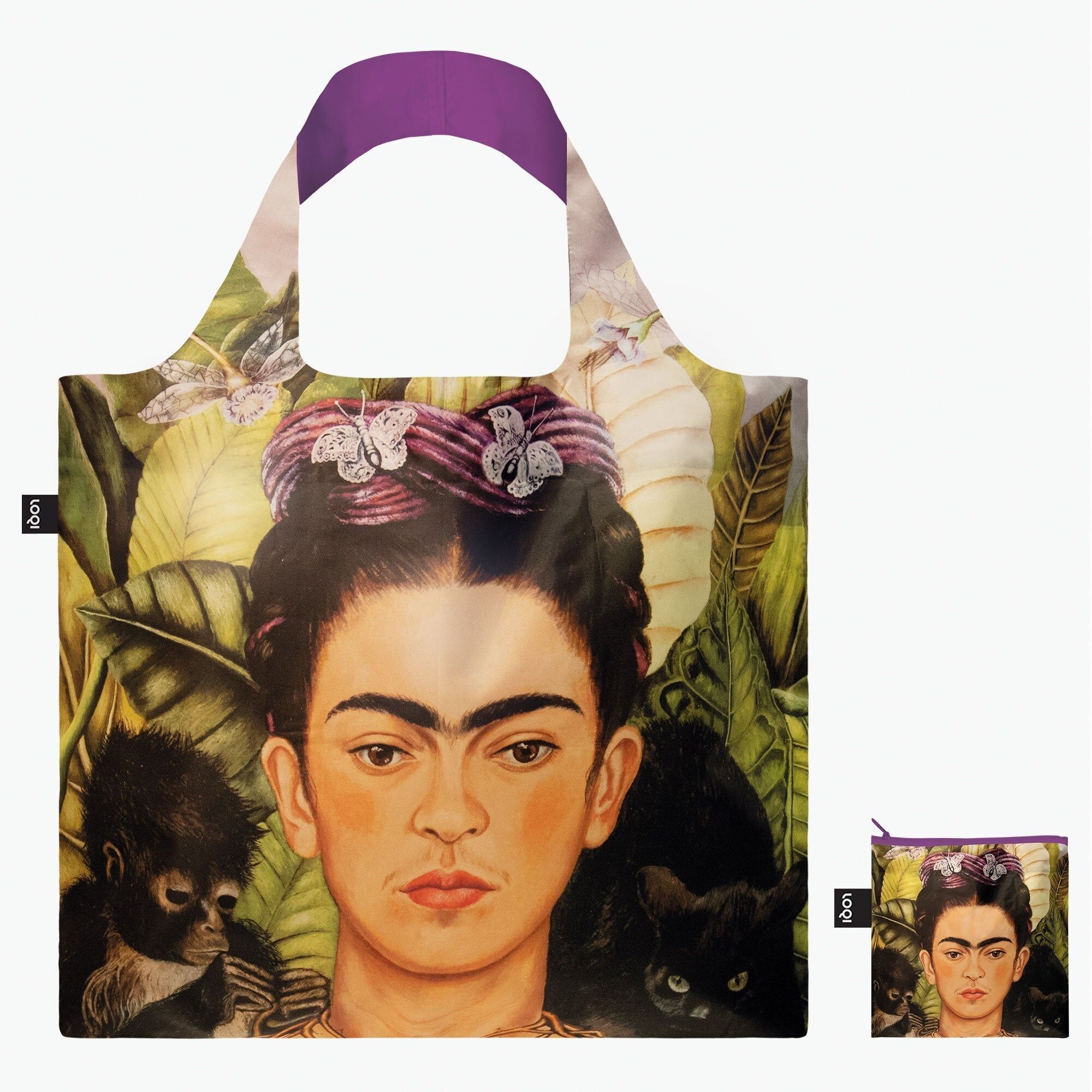 FRIDA KAHLO Autoritratto con borsa riciclata colibrì