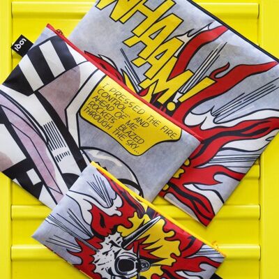 ROY LICHTENSTEIN Whaam!Recycled zip pockets
