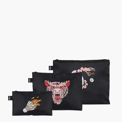 SNASK Tiger Black Recycled Zip Pockets