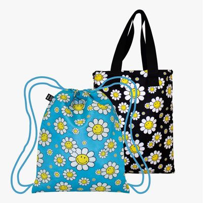 Zaino riciclato reversibile SMILEY Flowers