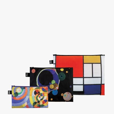 MONDRIAN, KANDINSKY, DELAUNAY Poches zippées recyclées