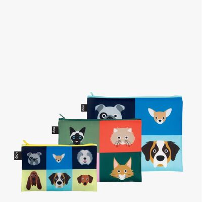 STEPHEN CHEETHAM Tasche con cerniera riciclate per cani e gatti
