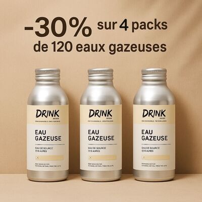 Offre Été : 4 packs de 120 eaux gazeuses = 30% de réduction immédiate