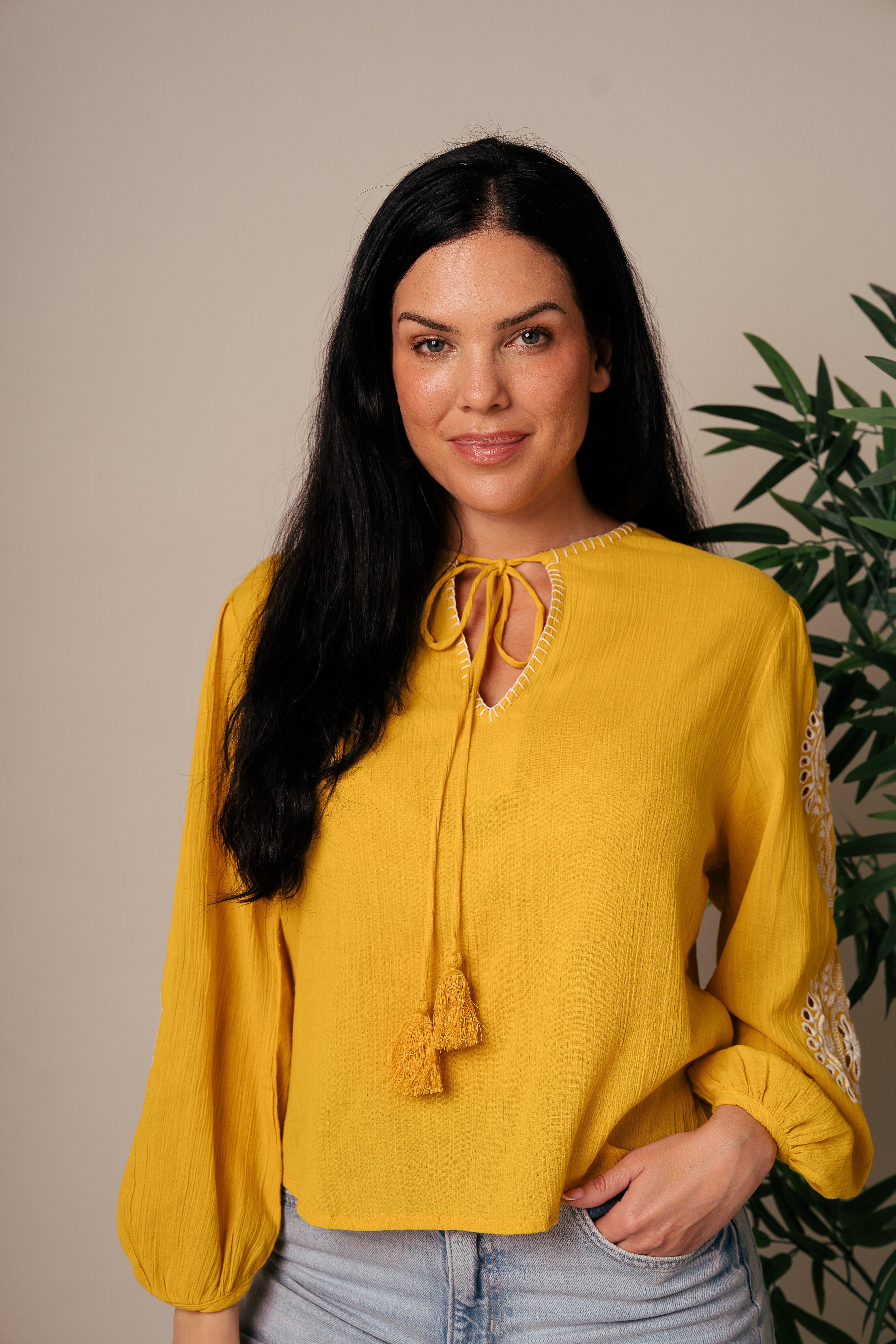 Chemisier écossais jaune