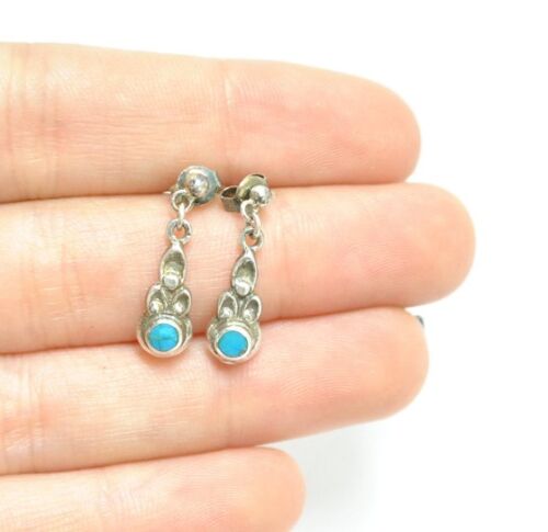 Boucles d'oreille turquoise et argent 925