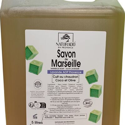 Bibon 5 Litres Savon Marseille Lavande AOP Provence Bio Ecocert