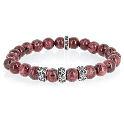 ROYALS - bracelet en jade rouge et argent 925 Sterling