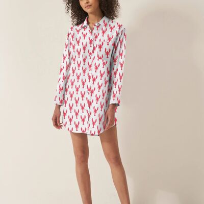 Chemise de nuit en coton biologique pour femme Red Lobster