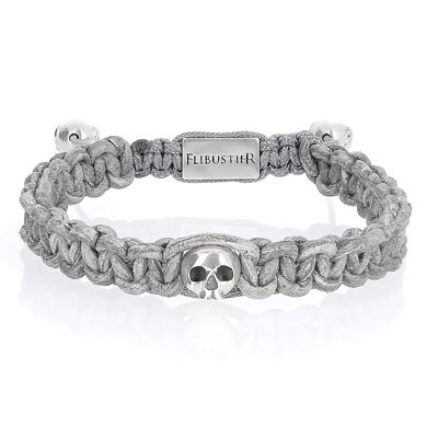Skull String Gris- bracelet tressé en cuir