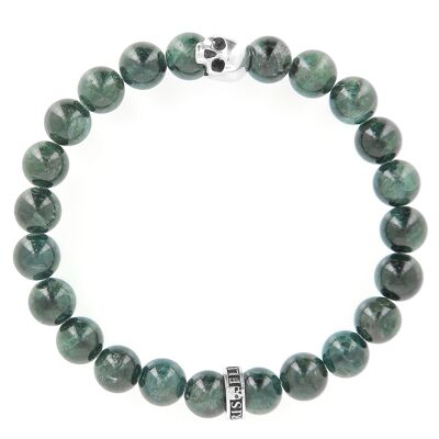 K.I.S.S. Bracelet en apatite vert de gris AAA et argent