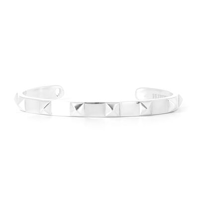 Bangle Pyramides - Jonc en argent 925 finition miroir - S