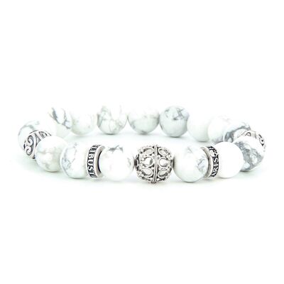 Silver Grenade Snow - bracelet Howlite