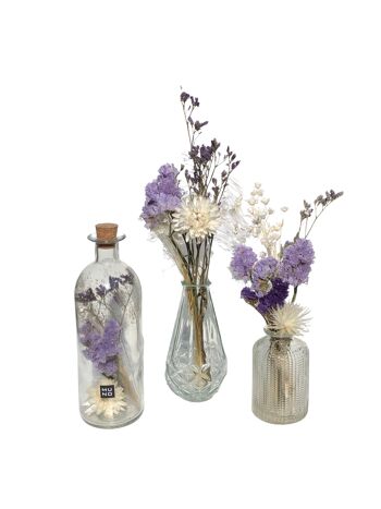Bottle with small bouquet of dried flowers * table decoration 4