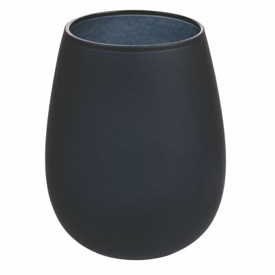 Juego de 6 vasos de agua de vidrio esmerilado de 600 ml, Happy Hour NEGRO