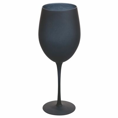 Juego de 6 vasos de vidrio esmerilado de 650 ml, Happy Hour NEGRO