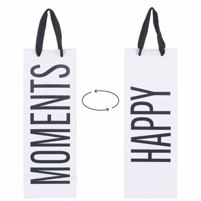 Paper Gift Bag for Wine Bottle, Bigismore HAPPY/MOMENTS