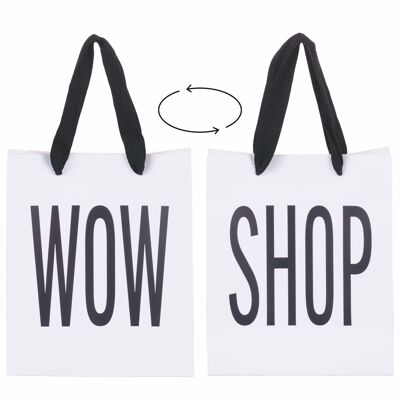 Paper gift bag with fabric handles 36x12x40 cm, Bigismore WOW/SHOP