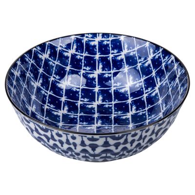Cuenco de gres 1800 ml, doble decoración, Confusion BLU